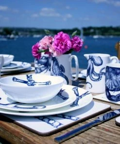 Impact China Kitchen & Dining Blue And White Bone China Mug With Crab Design