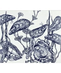 Orchard Melamine Blue And White Mussel Design Placemat New Arrivals