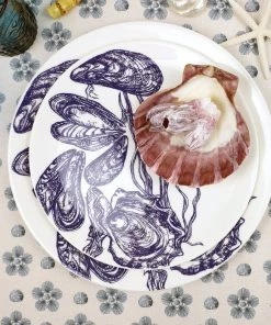 Fegg Hayes Large Bone China Mussel & Oyster Dinner Plate