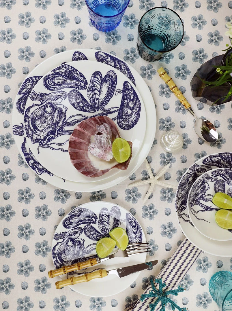 Fegg Hayes Bone China Mussel & Oyster Dinner Plate 6 Fegg Hayes Bone China Mussel & Oyster Dinner Plate