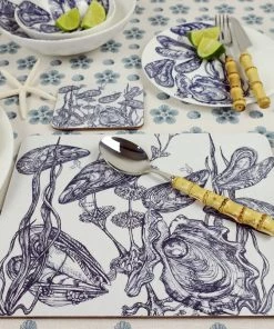Orchard Melamine Blue And White Mussel Design Placemat New Arrivals