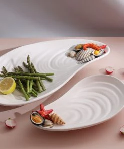 Edelweiss Large Mussel Tray With Shells In White New Arrivals