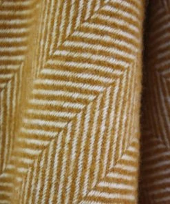 Tweedmill Mustard Herringbone Weave Pure New Wool Throw