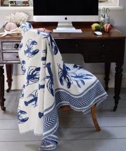 John Spencer Reversible Lobster Throw - Deep Blue & Ecru Homeware 9 John Spencer Reversible Lobster Throw - Deep Blue & Ecru Homeware