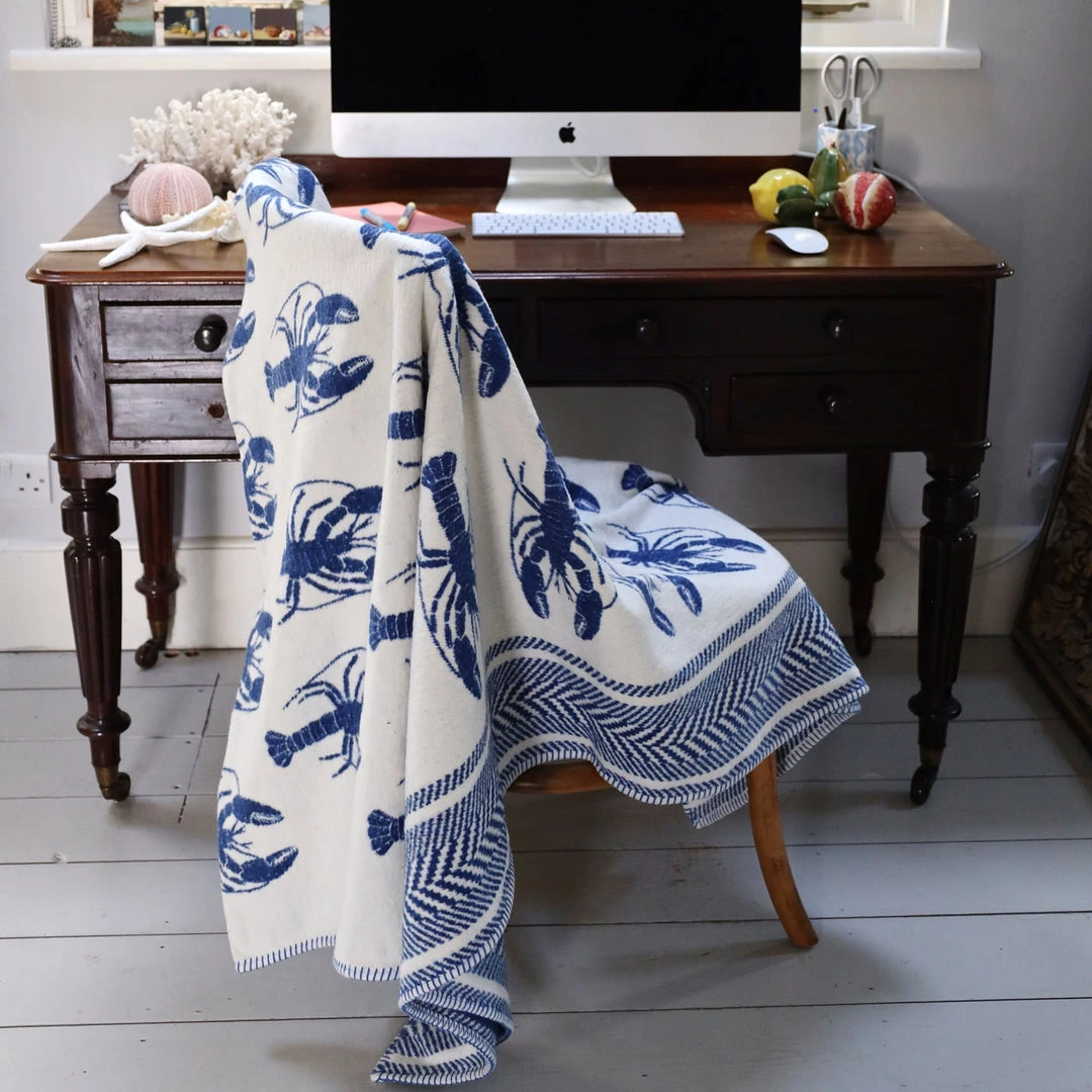 John Spencer Reversible Lobster Throw - Deep Blue & Ecru Homeware 4 John Spencer Reversible Lobster Throw - Deep Blue & Ecru Homeware