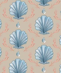 Magic Textiles Manderley Blue Linen Fabric - Natural Homeware