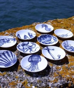 Fegg Hayes Blue And White Bone China Nibbles Dish With Scallop Shell Design