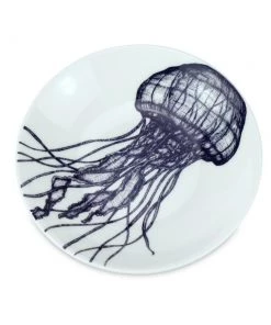 Fegg Hayes Blue And White Bone China Nibbles Dish With Jellyfish Design Kitchen & Dining