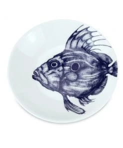Fegg Hayes Blue And White Bone China Nibbles Dish With John Dory Design