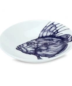 Fegg Hayes Blue And White Bone China Nibbles Dish With John Dory Design
