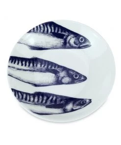 Fegg Hayes Kitchen & Dining Blue And White Bone China Nibbles Dish With Mackerel Design