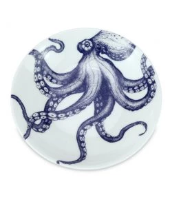 Fegg Hayes Blue And White Bone China Nibbles Dish With Octopus Design Kitchen & Dining