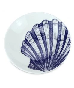 Fegg Hayes Blue And White Bone China Nibbles Dish With Scallop Shell Design