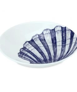 Fegg Hayes Blue And White Bone China Nibbles Dish With Scallop Shell Design