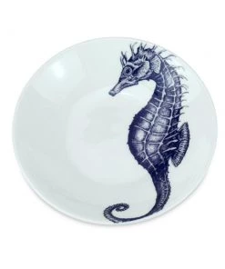 Fegg Hayes Blue And White Bone China Nibbles Dish With Seahorse Design