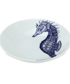Fegg Hayes Blue And White Bone China Nibbles Dish With Seahorse Design