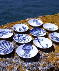 Fegg Hayes Blue And White Bone China Nibbles Dish With Seahorse Design