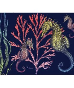 Cream Cornwall Wall Decor Ningaloo Reef Navy Art Print In Three Sizes - A4, A3 And A2