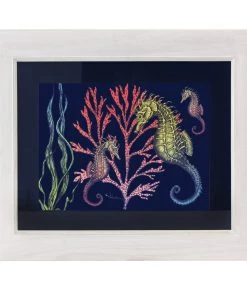 Cream Cornwall Wall Decor Ningaloo Reef Navy Art Print In Three Sizes - A4, A3 And A2