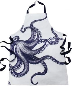 Cream Cornwall Gifting Oven Gloves & Apron Luxury Hamper - Octopus