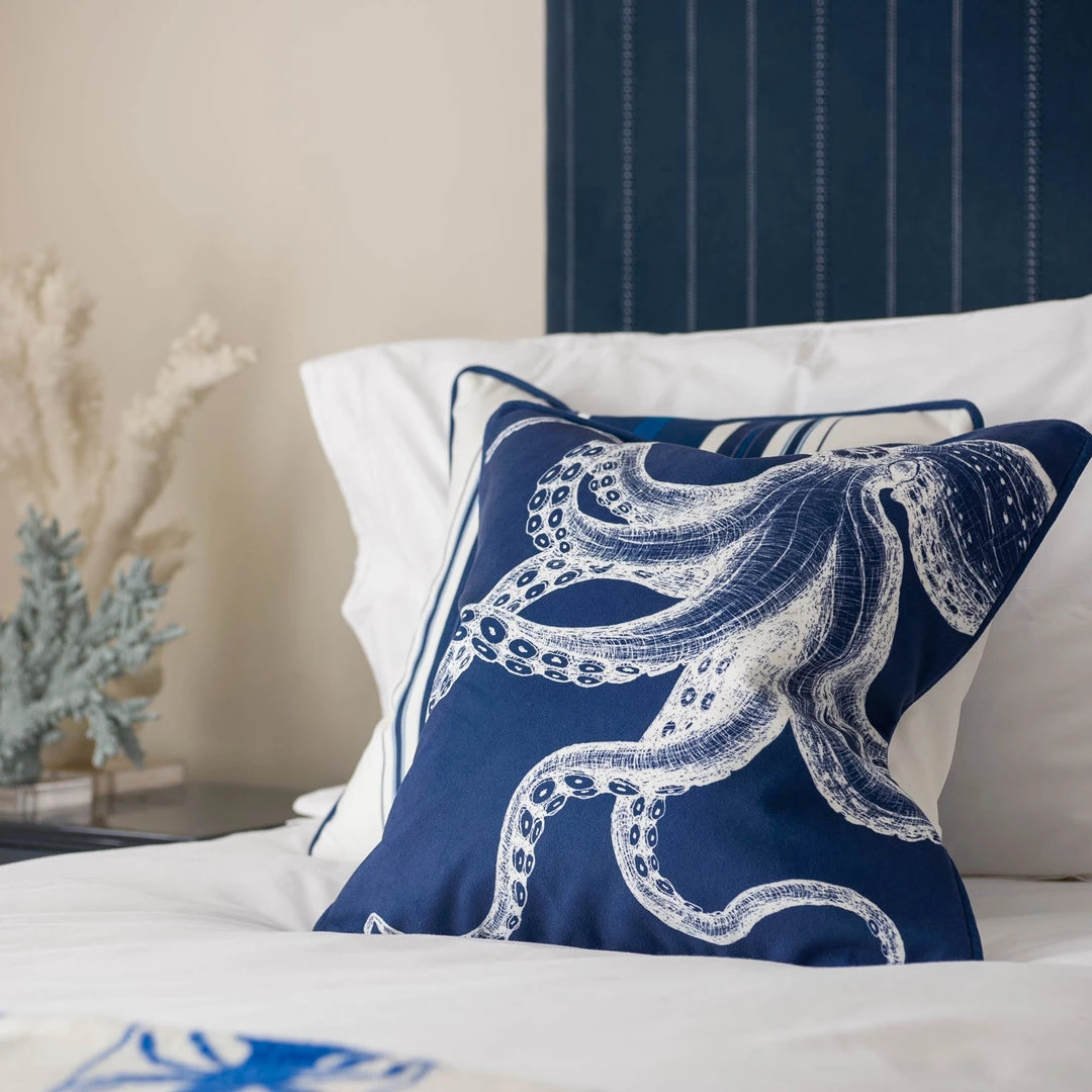 Magic Textiles Octopus Velvet Cushion Cover - Marine Blue 3 Magic Textiles Octopus Velvet Cushion Cover - Marine Blue
