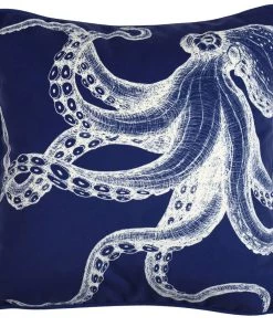 Magic Textiles Octopus Velvet Cushion Cover - Marine Blue