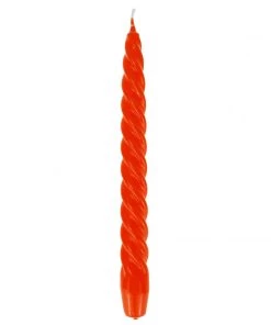 Graziani Accessories Barley Twist Lacquered Candle - Orange