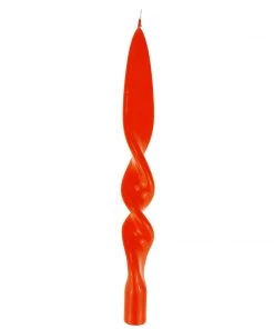 Graziani Accessories Twisted Lacquered Candle - Orange