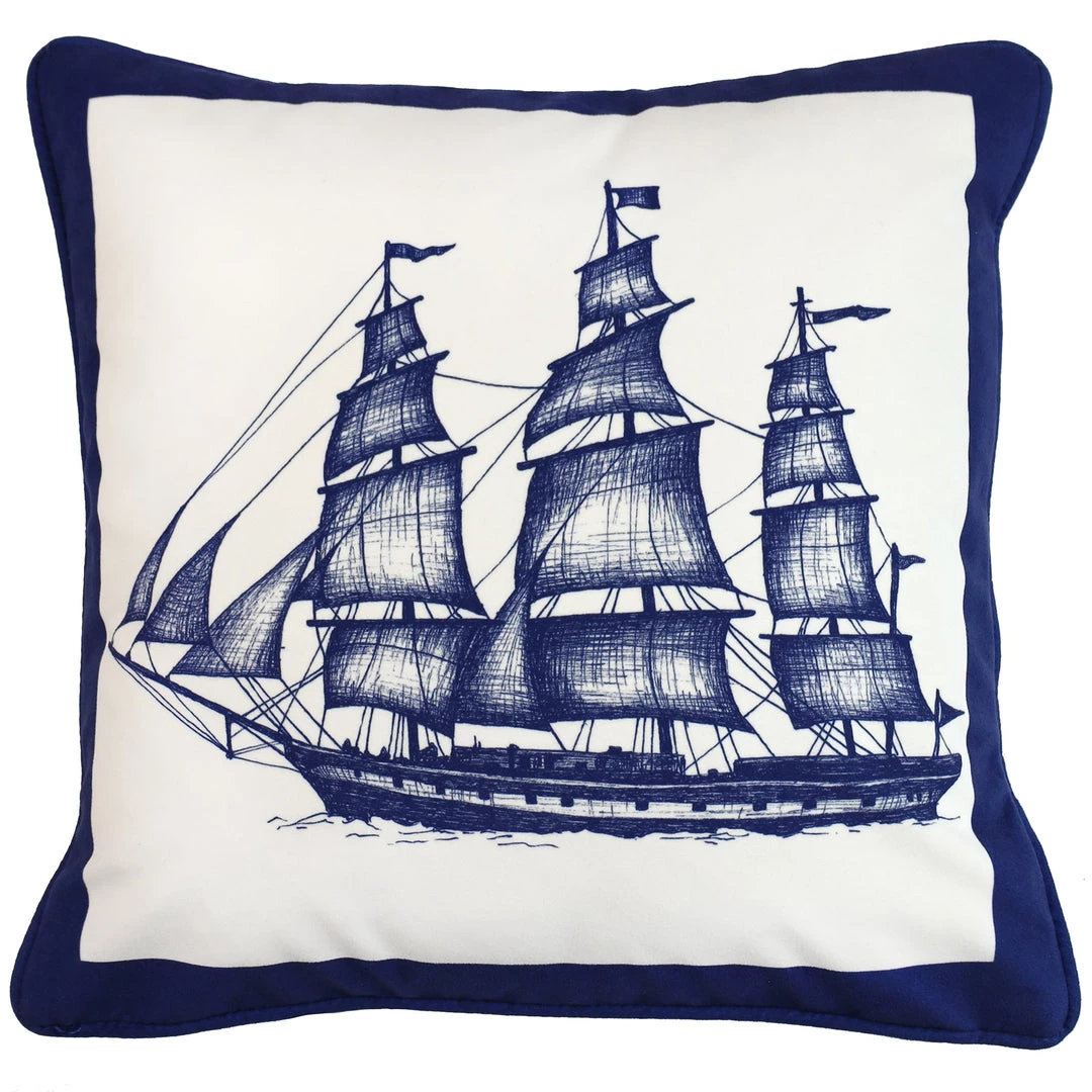 Magic Textiles Packet Ship Velvet Cushion Cover Homeware 1 Magic Textiles Packet Ship Velvet Cushion Cover Homeware
