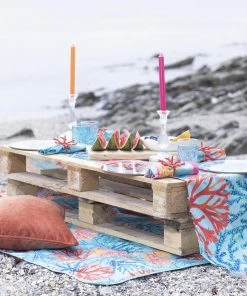 Magic Textiles Coral Rays Linen Table Runner Kitchen & Dining