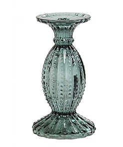 Light & Living Petrol Glass Candle Holder