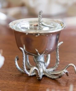 Detail Products Pewter Octopus Condiment Bowl With Spoon