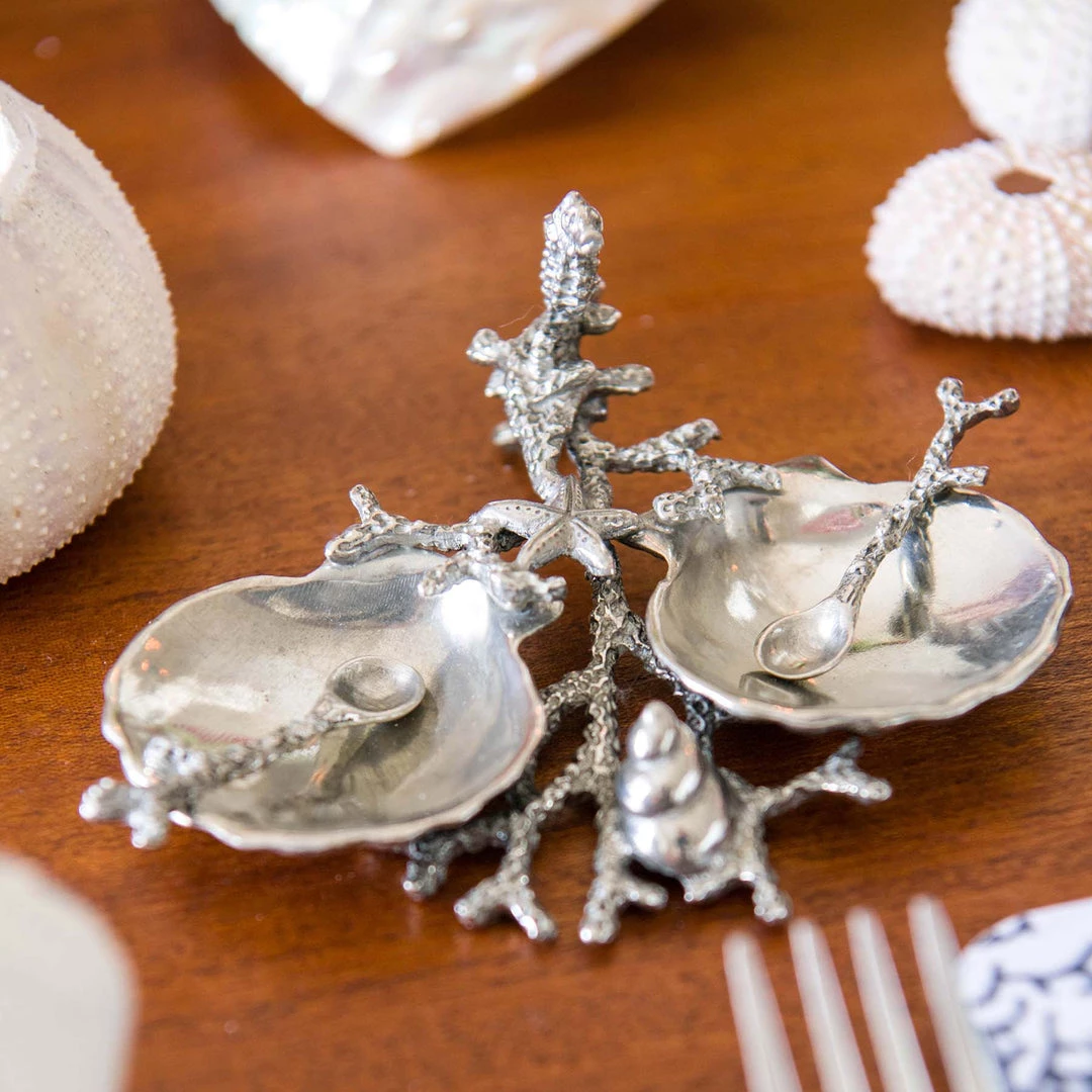Detail Products Pewter Shell & Coral Condiment Set Kitchen & Dining 4 Detail Products Pewter Shell & Coral Condiment Set Kitchen & Dining