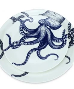 Cream Cornwall Bone China Octopus Dinner Plate Kitchen & Dining