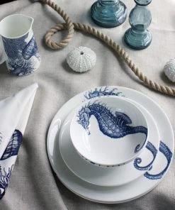 Cream Cornwall Bone China Seahorse Side Plate Kitchen & Dining
