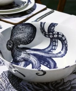 Fegg Hayes Kitchen & Dining Bone China Octopus Serving Bowl 11 Fegg Hayes Kitchen & Dining Bone China Octopus Serving Bowl