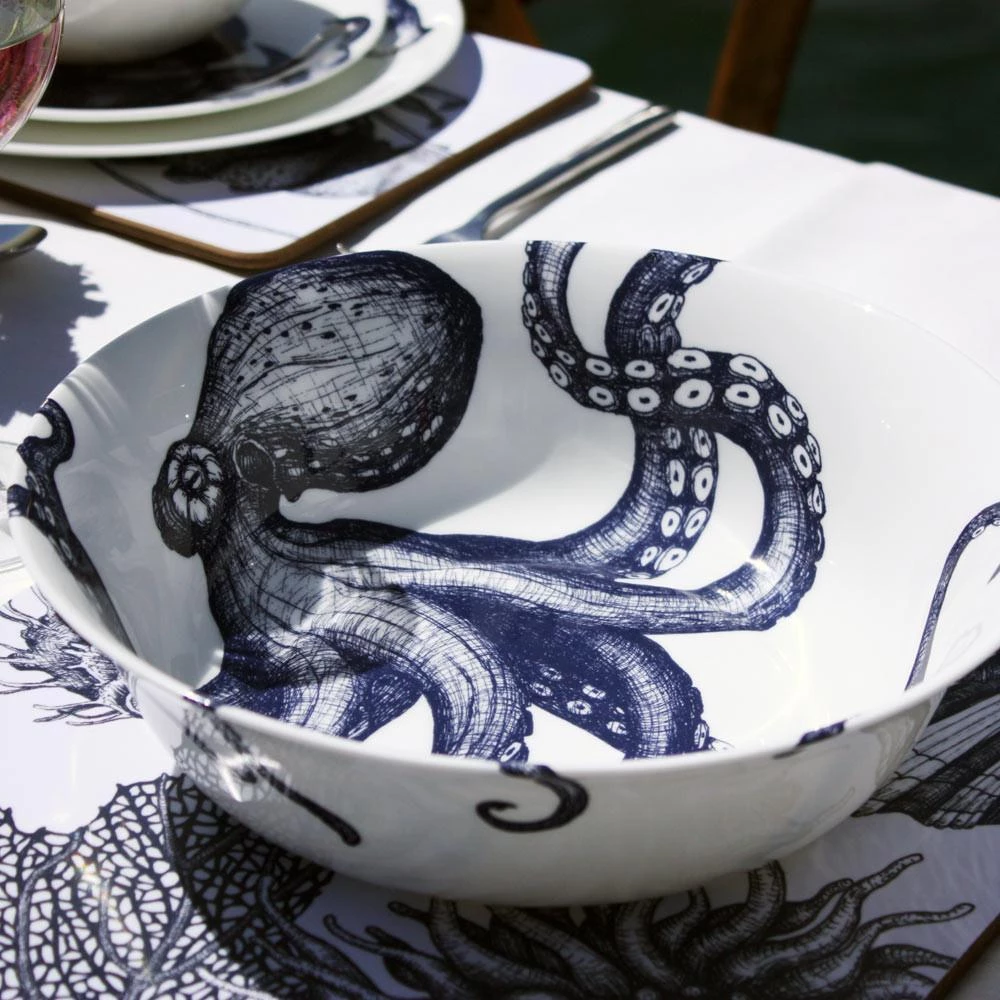 Fegg Hayes Kitchen & Dining Bone China Octopus Serving Bowl 4 Fegg Hayes Kitchen & Dining Bone China Octopus Serving Bowl
