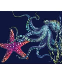 Cream Cornwall Wall Decor Rainbow Reef Navy Art Print In Three Sizes
