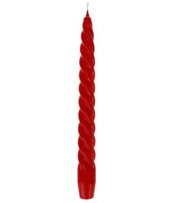 Graziani Barley Twist Lacquered Candle - Red