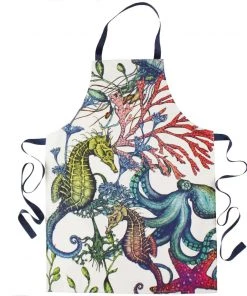 Cream Cornwall Reef Apron & Tea Towel Luxury Hamper Gifting