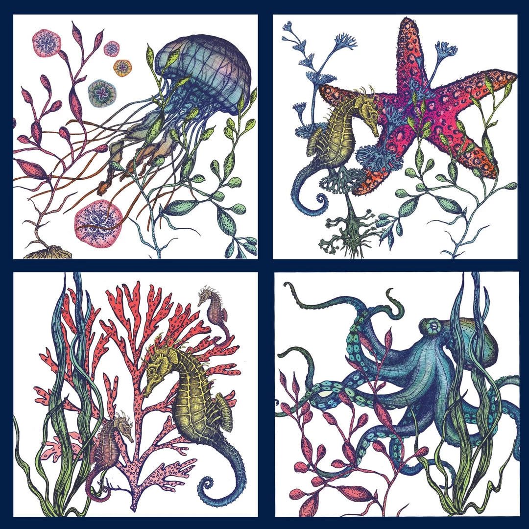 Magic Textiles Set Of 4 Reef Napkins On Off White Organic Linen Kitchen & Dining 5 Magic Textiles Set Of 4 Reef Napkins On Off White Organic Linen Kitchen & Dining