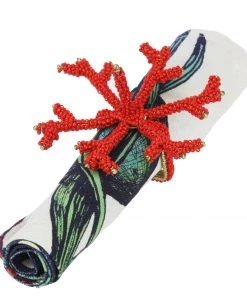Coach House Kitchen & Dining Set Of 4 Red Reef Napkin Rings