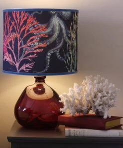 Cream Cornwall Rainbow Reef Lampshade - Navy Homeware