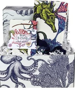 Cream Cornwall Reef Apron & Tea Towel Luxury Hamper Gifting