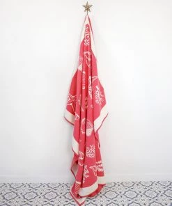 John Spencer Reversible Shell Throw - Coral & Ecru Homeware