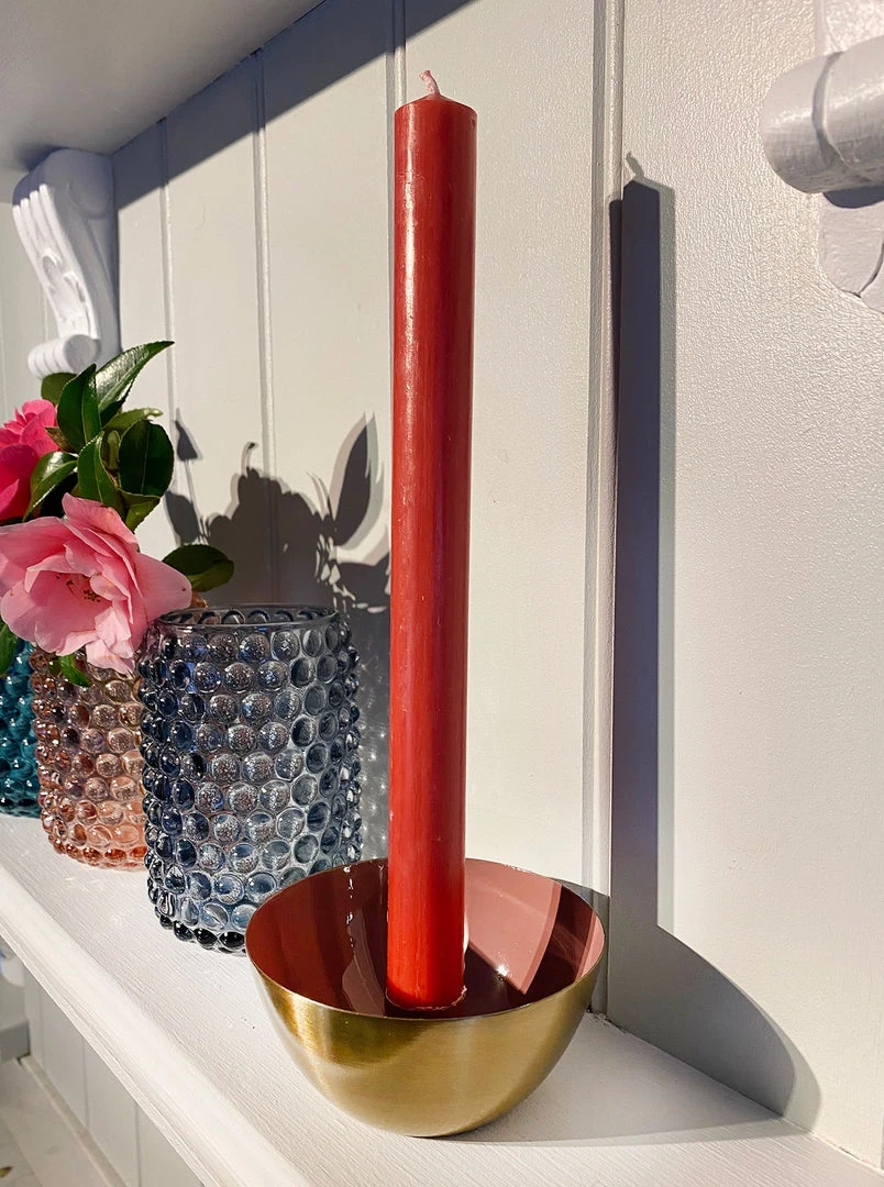 Light & Living Candles & Home Fragrance Old Rose & Gold Candle Holder 2 Light & Living Candles & Home Fragrance Old Rose & Gold Candle Holder