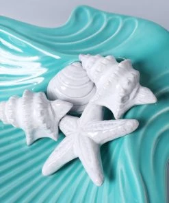 Edelweiss New Arrivals Scallop Shell Plate In Blue