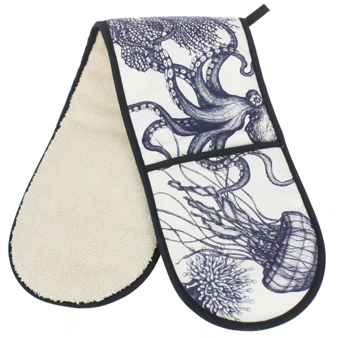 Cream Cornwall Gifting Oven Gloves & Tea Towel Luxury Hamper - Octopus 3 Cream Cornwall Gifting Oven Gloves & Tea Towel Luxury Hamper - Octopus