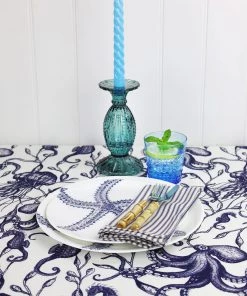 Magic Textiles New Arrivals Sea Creatures & Seaweed Linen Fabric - Off White