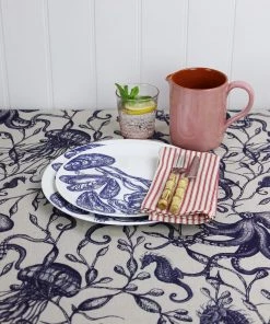 Magic Textiles New Arrivals Sea Creatures & Seaweed Linen Fabric - Natural